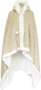 Linnick Flanel Fleece Deken + Hoodie met Capuchon Croco - ivory - 140x200cm - 130x180cm - Plaid