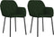 vidaXL - Eetkamerstoelen - 2 - st - fluweel - donkergroen