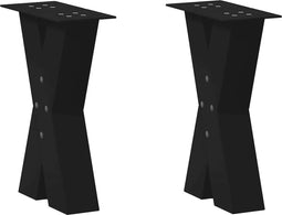 vidaXL - Salontafelpoten - 2 - st - X-vormig - 28x(42-43) - cm - staal - zwart