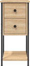 vidaXL - Nachtkastje - 32x42x70 - cm - bewerkt - hout - sonoma - eikenkleurig