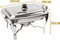 Alora Chafing Dish chrome - voedsel verwamer - voedsel warmhouden - met deksel - buffetwarmer - roestvrij staal - chrome - warmhoudplaat - bain maria - warmhoudbakken - 35 x 28 x 25cm - Warmhoudschalen