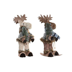 Decoratieve figuren DKD Home Decor Kerstmis Rendier Natuurlijk polyestyreen (15 x 16 x 35 cm) (2...