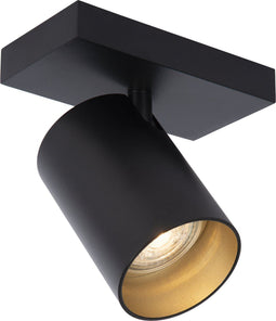 Atmooz - Plafondspots Nuo 1 - Opbouwspot - Plafondlamp 1 lichtbron - Zwart - Slaapkamer / Woonkamer - Industrieel - Hoogte 12cm - Metaal
