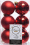 Decoris kerstballen - 12 stuks - Kunststof - 6cm