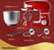 Royalty Line® PKM1600 Keukenmachine - 6 Liter - Keukenrobot - Mixer Met Mengkom - 1600W Keukenmixer - Rood