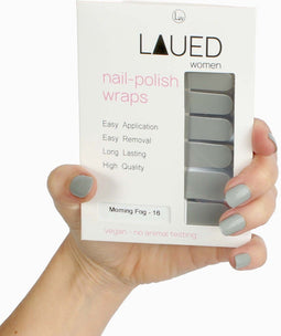 LAUED Nagelstickers - Nail Wraps - 16 Extreem Dunne Nagellak Stickers - Manicure Nail Art Folie - Morning Fog