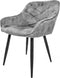 HSM Collection Eetkamerstoel Liverpool Velours/Metaal Lichtgrijs Set van 2