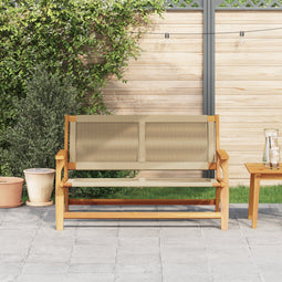 vidaXL - Ligbank - Beige - 76x122x73 - cm - Massief - Acaciahout