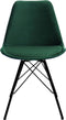 Kick kuipstoel Velvet donkergroen - zwart frame - set van 6