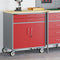 vidaXL - Gereedschapskast - met - wielen - en - slot - - - Rood - - - 75x45x85 - cm - - - Staal