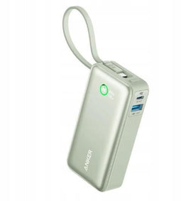 Anker 545 Nano - Powerbank 10.000mAh - Geïntegreerde USB-C kabel 30W - Groen