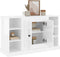 vidaXL - Dressoir - 100x35,5x60 - cm - bewerkt - hout - hoogglans - wit