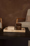MOOISA - Travertine Dienblad - Tray 15x30cm - rond marmer dienblad - vierkant marmer dienblad - decoratie schaal - tapasplank - serveerplank