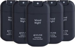 HAAN - Hand Desinfectie Pocket 30 ml - Wood Night - Set van 5 Stuks - Zwart