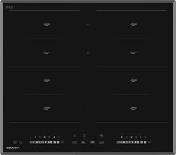 Sharp KH6I46CS00EU - Inductie kookplaat - 8-kookzones - Full flex zones - Zwart