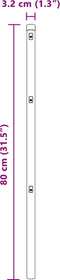vidaXL - Hekpalen - 13 - stuks - Groen - Ø32 - mm - 80 - cm - Gegalvaniseerd - Staal
