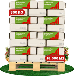 Ammoniumsulfaat Meststof - 800 Kg voor 16000 M2 - 60% Zwavel - 100% Minerale Meststof - Verlaagt De Ph-Waarde - 0,2–0,3 Mm Korrels - Stimuleert De Bladontwikkeling - Vrij Van Chloriden En Kalk - Organifer