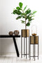 Light & Living Bloempot + standaard Caski - Tin Brons/Zwart - Ø28,5x100cm