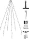 Vlaggenmast verlichting - 192 LED's - 208 cm hoog - Warm wit licht - Waterdicht