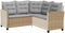 vidaXL - Tuinbank - met - tafel - en - kussens - L-vormig - beige - poly - rattan