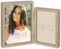 ZEP - Duo Houten Fotolijst Basilea Bruin voor foto 10x15 en 13x18 (afmeting 26x19,5 cm) - XN2247