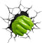 Marvel 3D Light Hulk Vuist - Wandlamp - Draadloos met timer - Groen