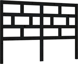vidaXL - Hoofdbord - 141x4x100 cm - massief grenenhout - zwart