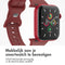 imoshion Siliconen⁺ bandje - Geschikt voor Apple Watch 1, 2, 3, 4, 5, 6, 7, 8, 9, 10, SE, Ultra (2) - 44/45/46/49 mm - Rood - M/L