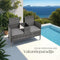 tectake® Wicker Tuinbank - 2-zits - Geïntegreerde tafel - Grijs