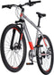 Rucanor Lux Hardtail Mountainbike - 27.5 Inch 51 cm - 21 Versnellingen - Mechanische Schijfrem - Zilver/Rood