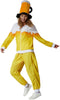 dressforfun - dameskostuum Bier joggingpak - jack en broek met Bier-print - kleur geel/wit - maat L