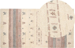 KARLI - Modern vloerkleed - Beige - 80 x 150 cm - Wol