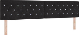 vidaXL - Hoofdbord - met - Kristallen - Knoppen, - Zwart, - 200 - cm, - Velvet