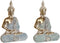 Decoratieve figuren DKD Home Decor 18,6 x 9,7 x 27 cm Blauw Boeddha Turkoois Orientaals Decapé (2 Stuks)
