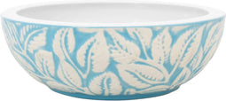 vidaXL - Opzetwasbak - rond - Φ41x14 - cm - keramiek - wit - en - blauw