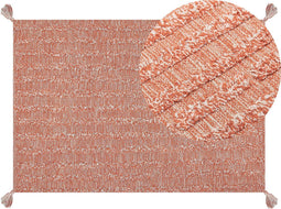 MUGLA - Laagpolig vloerkleed - Oranje - 160 x 230 cm - Katoen