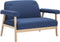 vidaXL - Tweezitsbank - stof - blauw