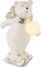 J-Line figuur IjsBeer Staand - polyresin - wit/zilver - large - LED lichtjes