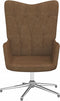 vidaXL Relaxstoel met voetenbank stof taupe