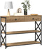 vidaXL - Console - Tafel - Artisan - Eik - 100x28x75 - cm - Geengineerd - Hout - & - Staal