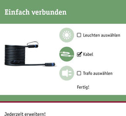 Paulmann Plug & Shine - Verbindingskabel 5m 2 uitgangen IP68 Zwart