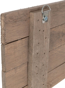 J-Line wanddecoratie Grappig Wijn - hout - naturel - 4 stuks