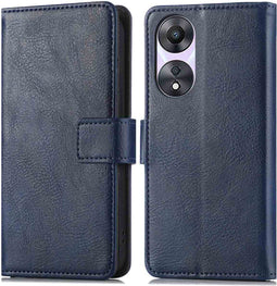 iMoshion Hoesje Geschikt voor Oppo A58 Hoesje Met Pasjeshouder - iMoshion Luxe Bookcase - Donkerblauw