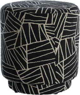 Light & Living Poef Davonte - Zwart - Ø40cm - Modern