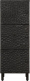 vidaXL - Hoge - kast - 40x33x110 - cm - massief - mangohout - zwart