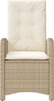 vidaXL - Tuinstoel - verstelbaar - met - kussens - poly - rattan - beige