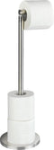 WENKO Toiletrolhouder 2-in-1 - Staand - RVS mat - Ruimte voor 4 reserverollen (1 stuk)