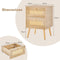 Rotan Nachtkastje - Mid-Century Modern - 2 Laden - 40 x 35 x 50 cm