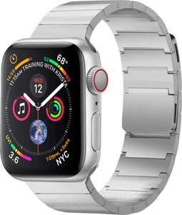 Selencia Bandje Geschikt voor Stalen magnetisch bandje voor de Apple Watch Bandje Series 1 / 2 / 3 / 4 / 5 / 6 / 7 / 8 / 9 / SE - 38 / 40 / 41 mm - Selencia Stalen band - Zilver