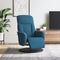 Fauteuil met voetensteun verstelbaar fluweel blauw
